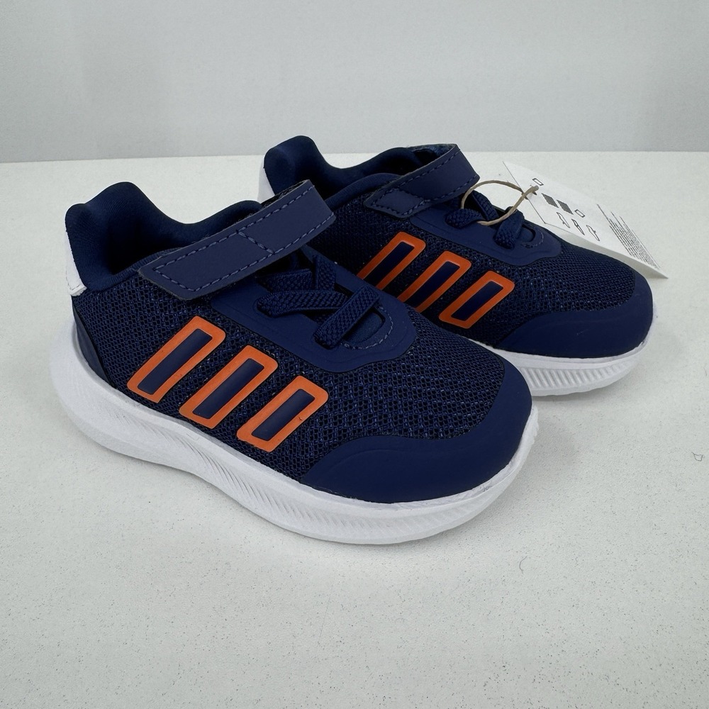 Adidas Infant Boys X_PLRPATH Sneakers Navy Blue Orange 5K Hook & Loop JS3724 NWT